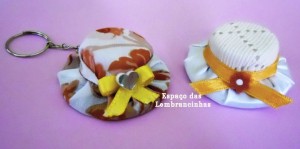 CHAPÉU FEMININO DAMA CHAVEIRO ESTAMPADO - LEMBRANÇA JUNINA - 50 UNIDADES