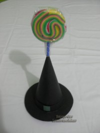 Chapéu Bruxa C/ Pirulito - Halloween - 50 Unidades