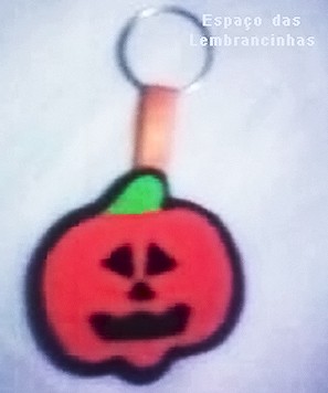 Chaveiro Abóbora Halloween em Eva - 50 Unidades