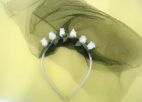 Tiara Tule Preto Noiva Halloween - 1 unidade