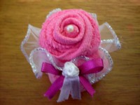 TOALHINHA DE MÃO BOTÃO DE ROSA - 50 UNIDADES