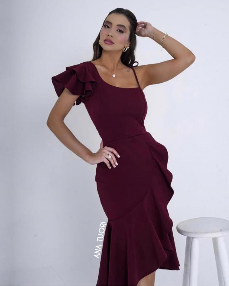 vestido de formatura midi