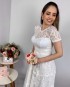 Miniatura - {Elis} Vestido Noiva Midi Rodado Manga Curta Três Marias Formatura Casamento (cor Branco Off)