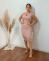 Miniatura - {Emma} Vestido Festa Midi em Renda Trançado nas Costas Casamento Aniversário Formatura (cor Rosé)