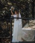 Miniatura - {Flora} Vestido Longo Evasé Manga Soltinha Decote nas Costas Noiva Casamento (cor Branco Off)