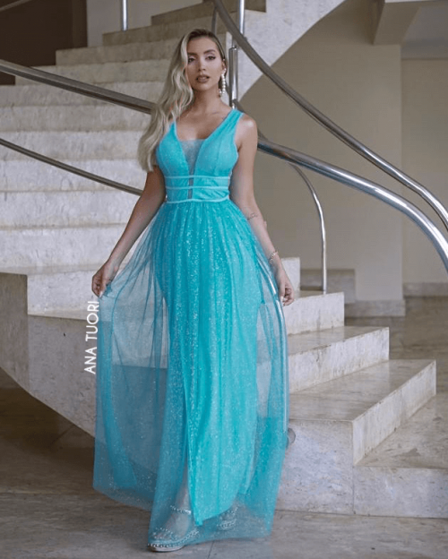 comprar vestido de madrinha azul tiffany