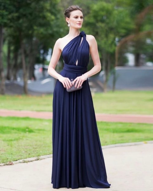 vestido longo azul royal para formatura