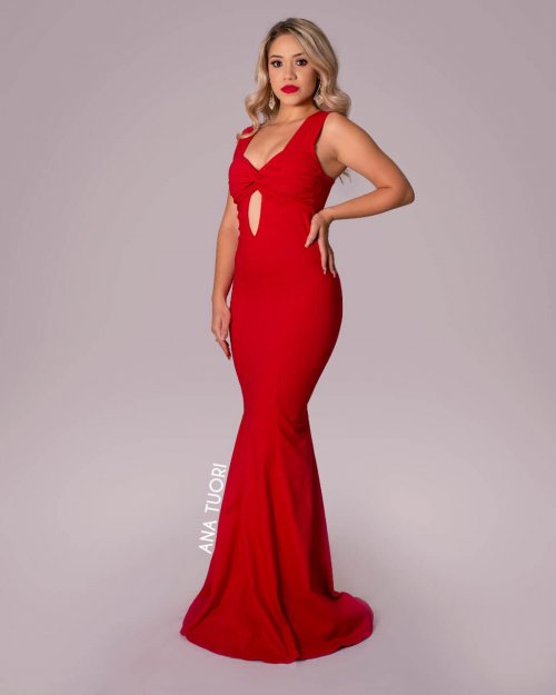 vestido sereia longo vermelho