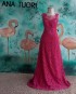 Miniatura - {Lavínia} Vestido Longo Evasê em Renda com Detalhes em Guipure e Tule Madrinha Casamento (cor Rosa Pink)