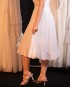 Miniatura - {Lya} Vestido Noiva Midi Rodado Decote em Tule com Renda Chantilly Batizado Casamento (cor Branco Off)