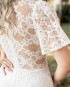 Miniatura - {Mariah} Vestido Noiva Midi Justinho Manga Solta Detalhes em Guipure Círculos Casamento Civil Formatura (Branco Off)