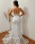 Miniatura - {Marilyn} Vestido Noiva Longo Semi Sereia Decote Tule Bordado e Pedrarias Casamento (Cor Branco)