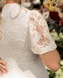 Miniatura - {Raissa} Vestido Noiva Midi Tubinho Manga Renda Casamento Civil Formatura (cor Branco Off) 