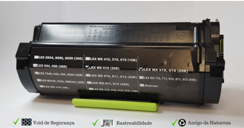 Toner Lexmark 504X 50FBX00 | MS610 MS410 MS415 MS610DE MS610DN MS410DN MS415DN | 10K - 12 meses de Garantia - Marca Print Supplies