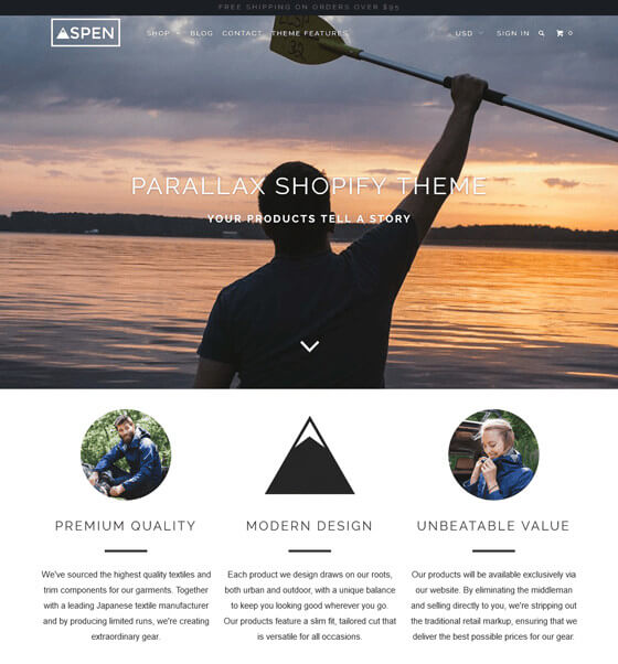 Paralaxe - Tema para loja Shopify