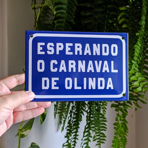 Placa Esperando o carnaval de Olinda chegar