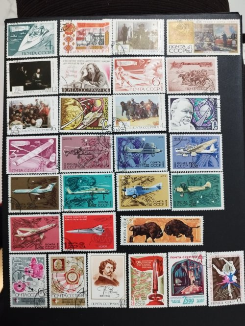 Lote com 101 selos da Rússia do ano 1969