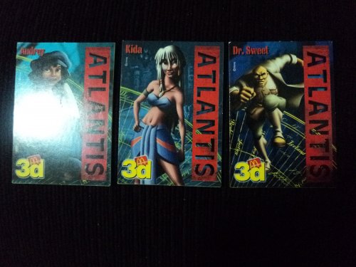 Lote De 3 Cards 3d MCDONALDS - ATLANTIS O REINO PERDIDO - Kida, Audrey e Dr. Sweet