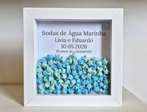 Quadro - Bodas de Água Marinha - 19 anos de casados