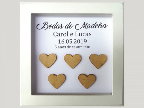 Quadro - Bodas de Madeira - 5 anos de casados