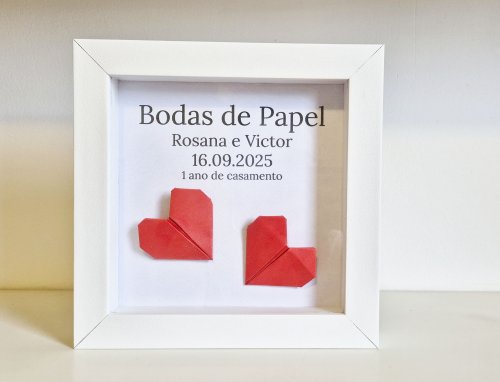 Quadro - Bodas de Papel - 1 ano de casado 