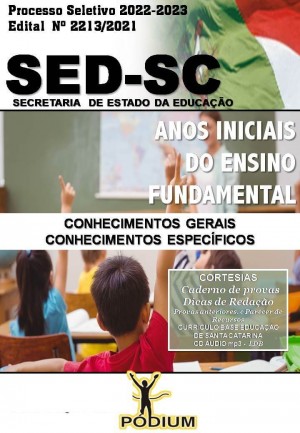 Apostila SED SC 2022 Professor Anos Iniciais Ensino Fundamental Editora Podium
