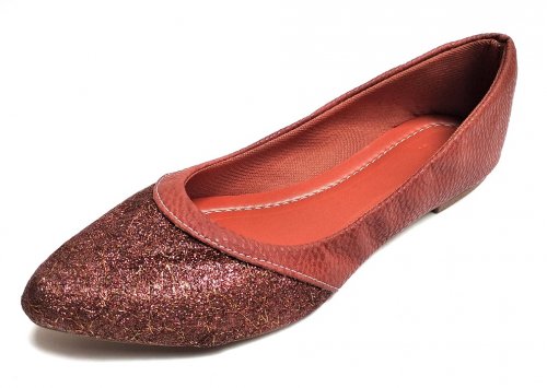 Sapatilha Bico Fino Marron Glitter - C015