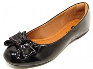 Sapatilha Bico Redondo Verniz Preto com Laço - 5424 Sapatilha Bico Redondo Verniz Preto com Laço - 5424