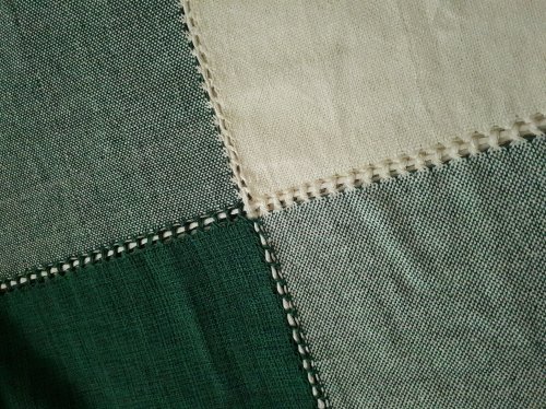 Xale para Sofá Verde e Cru