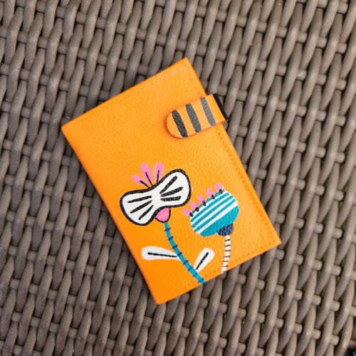 Carteira Pocket - Laranja - Pintura Manual  