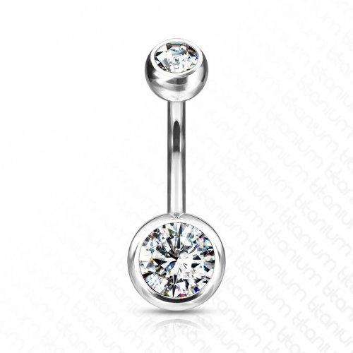 Piercing Umbigo Titânio Zirconia