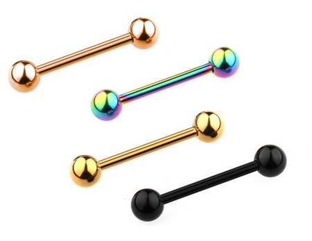 Barbell Língua Mamilo Aço PVD