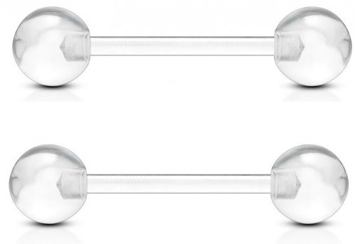 Barbell Lingua Mamilo Bioflex Transparente