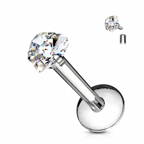 Labret Zircônia Coração