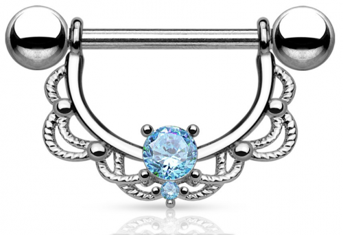 Piercing Mamilo Cristal Azul