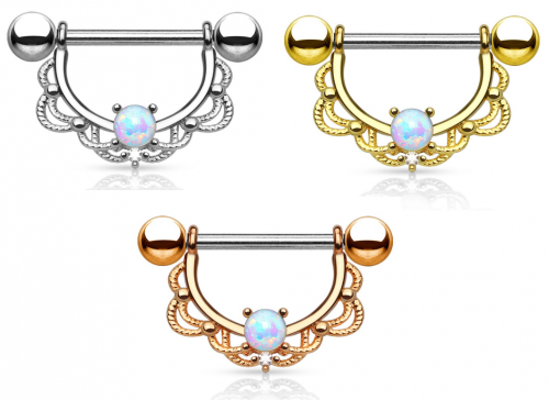 Piercing Mamilo Opala Branca