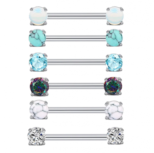 Piercing Mamilo Pedras Aço