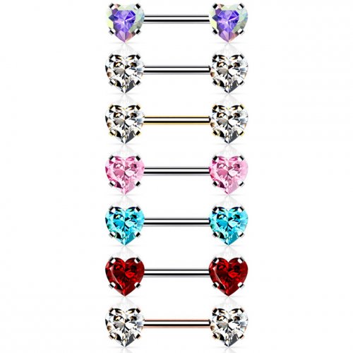 Piercing Titânio Coração Mamilo