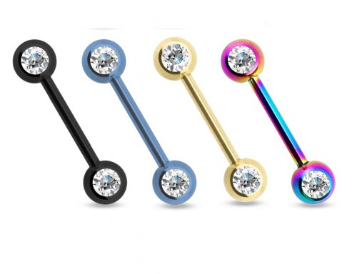 Piercing Titânio Mamilo Zircônias