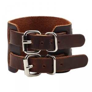 Bracelete de Couro Marrom Café - BC04-A Bracelete de Couro Marrom Café - BC04-A