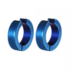 Brinco Masculino Argola Azul Falso Alargador 1 Par Brinco Masculino Argola Azul Falso Alargador 1 Par