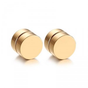 Brinco Masculino Magnético Imã Alargador Falso 8 mm Dourado - BR05 Brinco Masculino Magnético Imã Alargador Falso 8 mm Dourado - BR05