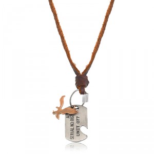 Colar de Couro Masculino AEO Serial - CC39 Colar de Couro Masculino AEO Serial - CC39