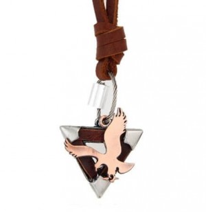 Colar de Couro com Pingente Triângulo - CC09 Colar de Couro com Pingente Triângulo - CC09