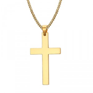 Colar Masculino Cruz Latina Banhada a Ouro 18K - CA20 Colar Masculino Cruz Latina Banhada a Ouro 18K - CA20