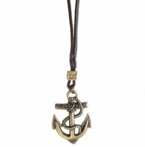 Colar Masculino Vintage Âncora Dourada Ajustável Colar Masculino Vintage Âncora Dourada Ajustável