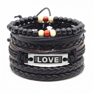Kit de Pulseiras Masculinas Ajustáveis LOVE - KP21 Kit de Pulseiras Masculinas Ajustáveis LOVE - KP21
