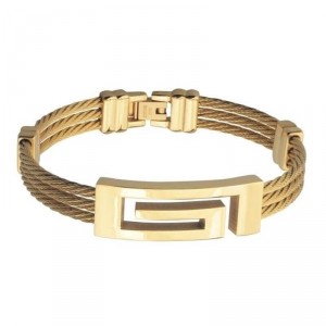 Pulseira Cabos de Aço com Banho de Ouro 18k Pulseira Cabos de Aço com Banho de Ouro 18k