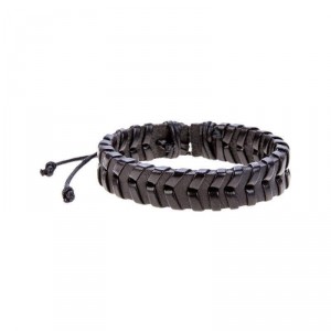 Pulseira de Couro Preto Paradiso Mônaco - PC22-P Pulseira de Couro Preto Paradiso Mônaco - PC22-P