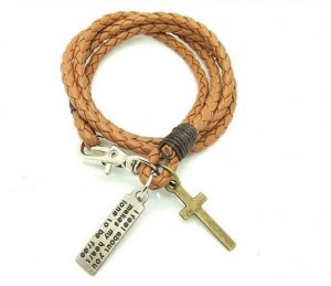 Pulseira de Couro Trançado Estilo Hip Hop Pulseira de Couro Trançado Estilo Hip Hop
